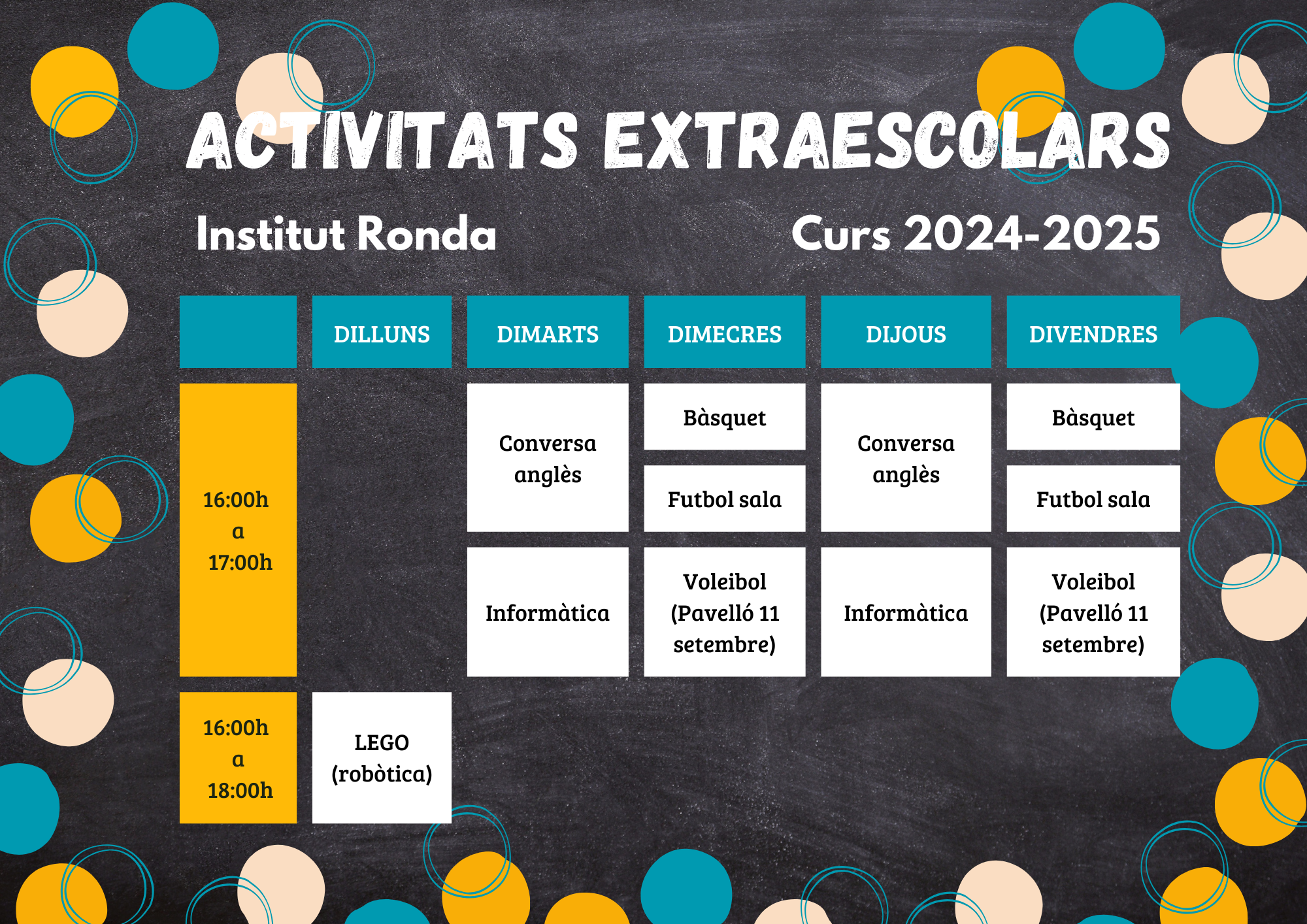 Horari extraescolars